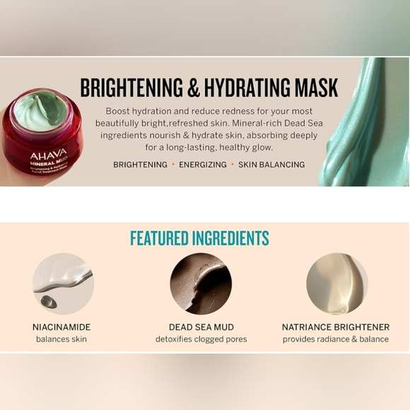 Ahava Mineral Mud Facial Treatment Mask 1.7 oz 50 ML Lot of 2 full size NEW NIB - Picture 2 of 8